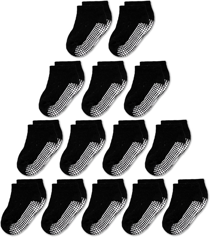 CozyWay Non-Slip Socks with Grippers - Ankle Style for Little Girls and Boys, Infants, Toddlers, Children