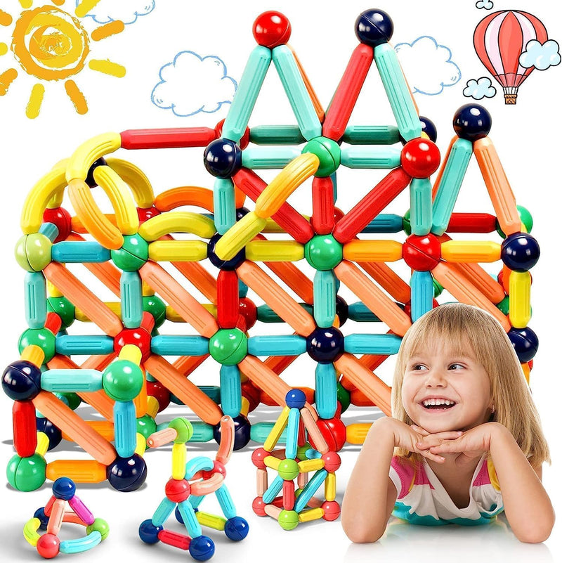 Baybee Magnetic Tiles for kids Magnetic Building Blocks Toys Educational Toys Magnetic Blocks Stacking Toys Kids 3D Magnet Building Puzzle for kids Toddler Boys & Girls 3+Year (26 Pcs) - 66 Pcs