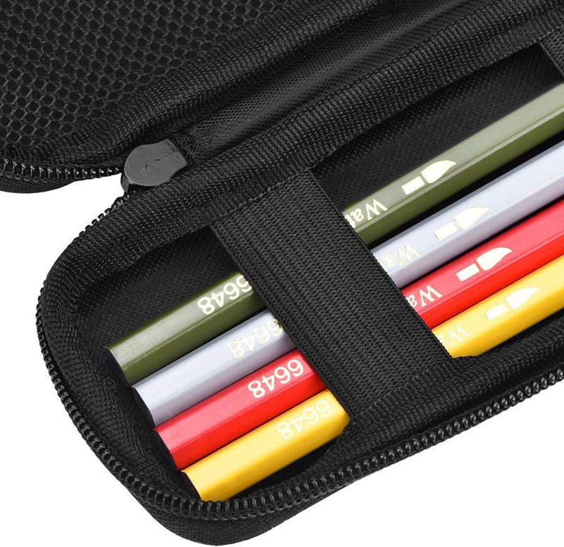 Hard Shell Pencil Case, Stylus Pen Case Holder Slim Pen Case, Small Travel Pen EVA Pocket Pencil Case for Executive Fountain Pen Mechanical Pencil Ballpoint Pens, Black