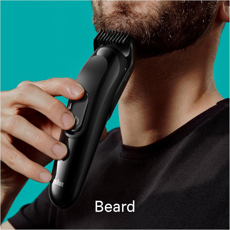 Braun All-In-One Style Kit Series 3 SK3400, 4-in1 Face & Head Trimming Kit, Ultra Sharp Blade, Rechargeable 50 Mins Cordless Runtime - Black