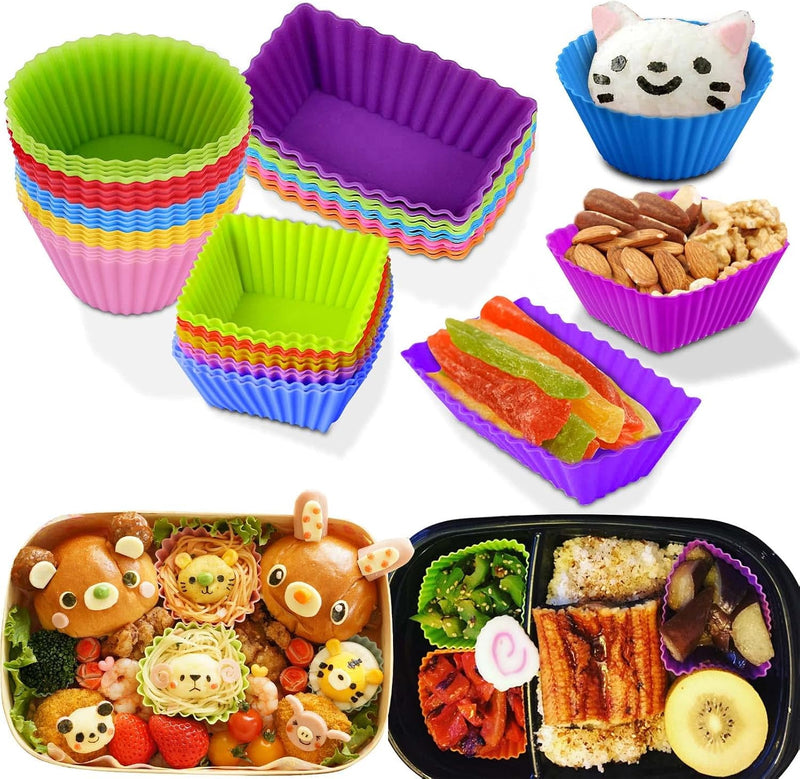 40 Pcs Silicone Lunch Box Dividers, Bento Bundle Dividers For Kids Accessories(Mixed Colors)