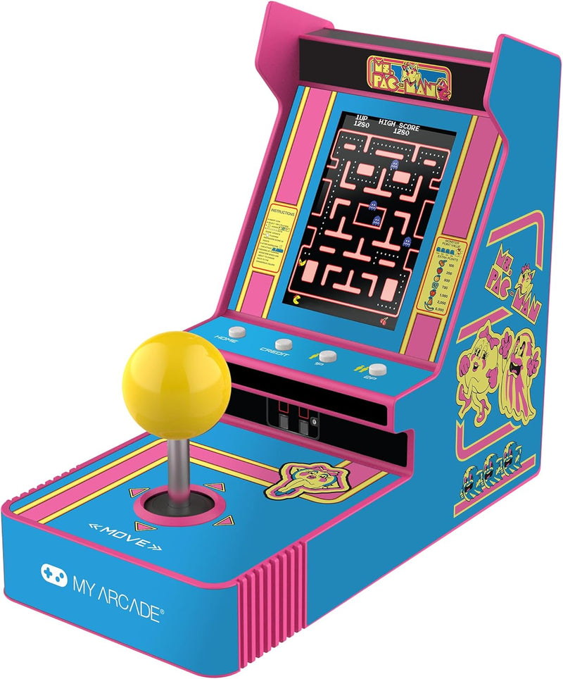 My Arcade Pac-Man Joystick Player:Officially Licensed Retro Gaming Console, 2 Game Modes Classic Arcade Machine, Portable Game for Kids and Adults - Ms. Pac-Man