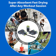 Microfiber Quick Dry Gym Towel, Silver ION Odor-Free Absorbent Fiber, Fast Drying, Men & Women Workout Gear for Body Sweat, Working Out, Towels - Ore 4 -pack