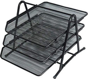 Showay Hi-Range Desk Deposit Tray 3 Layer A4 Metal tray Office Desk Organiser Paper - 3 LAYER