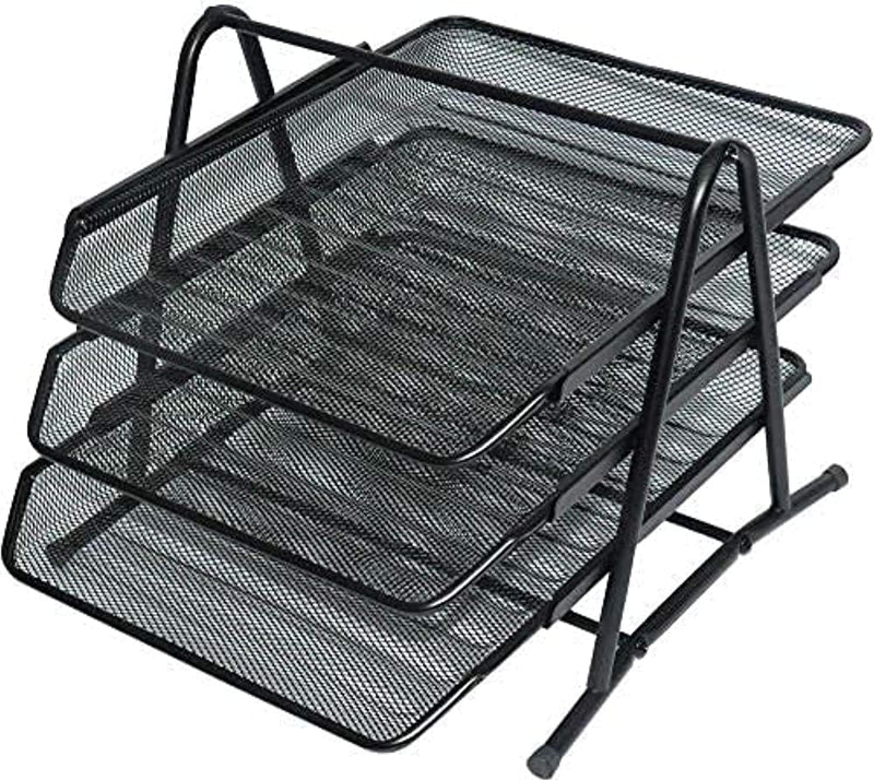 Showay Hi-Range Desk Deposit Tray 3 Layer A4 Metal tray Office Desk Organiser Paper - 3 LAYER