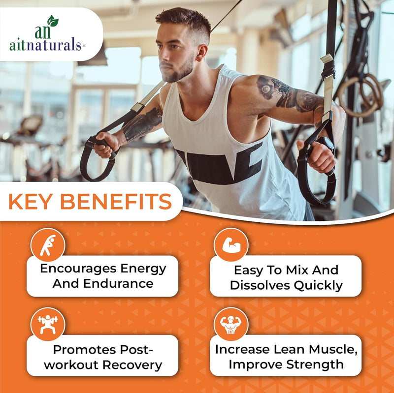 Aitnaturals 100% Micronized Creatine Monohydrate Powder Unflavoured - 400g/80 servings Muscle Building Support, Boosts Energy, Replenishes ATP Levels, Post Workout Supplement, Non-GMO, Gluten-Free
