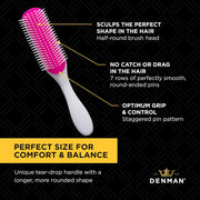 Denman Classic Styling Brush 7 Rows - D3 - Hair Brush for Blow-Drying & Styling â€“ Detangling, Separating, Shaping & Defining Curls