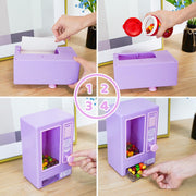 Cute Manual Candy Dispenser for Desktop, Mini Vending Machine for Mini Candies, Birthday Christmas Gift for Girls Friends (Black)