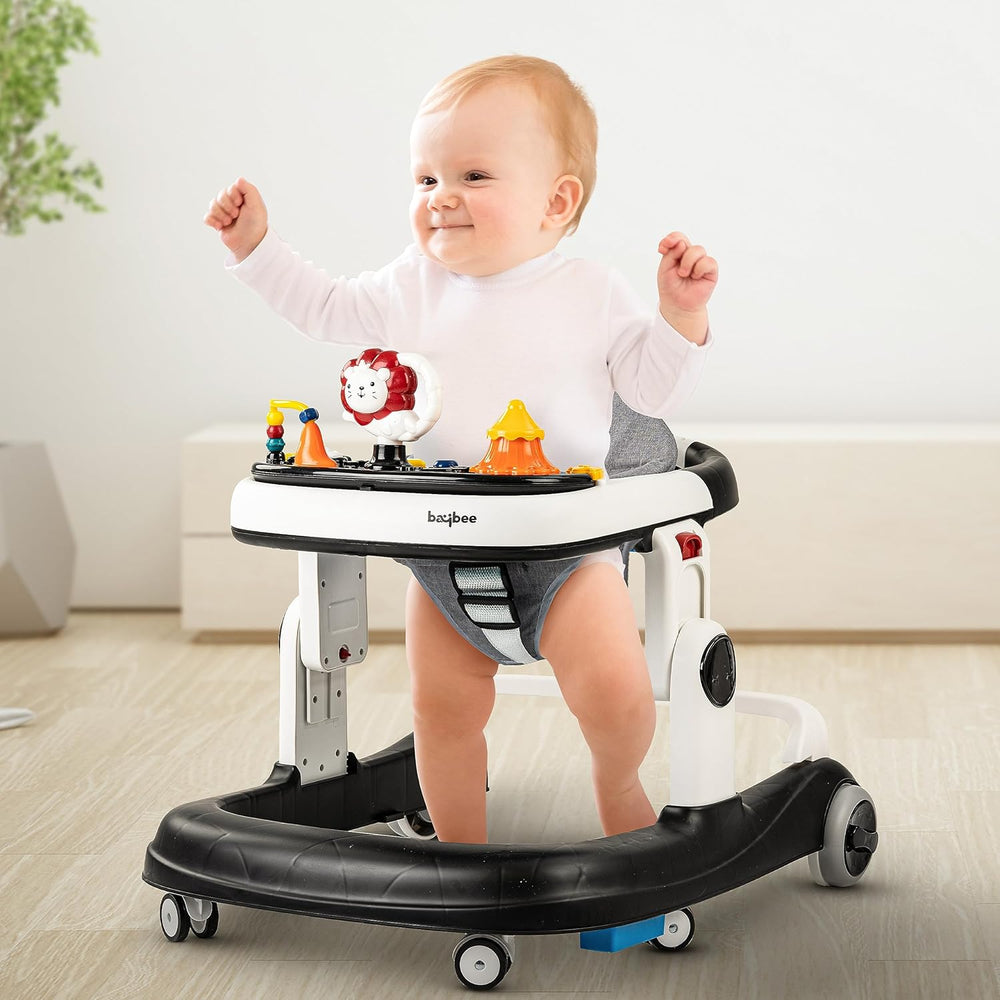 Baybee Astro 2 in 1 Baby Walker With 3 Adjustable Height & Musical Push Handle for Kids 6 to 18 Months (Black)