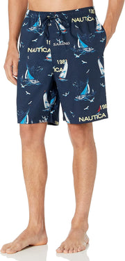 mens Soft Woven 100% Cotton Elastic Waistband Sleep Pajama Short Soft Woven 100% Cotton Elastic Waistband Sleep Pajama Short - Blue