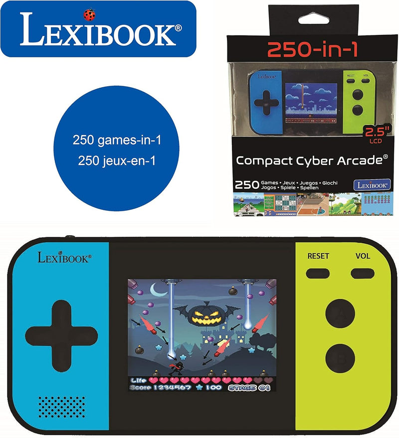 Lexibook, Cyber Arcade Color, Portable retro games console, 200 games of action, sport, racing, puzzles and more, 2.8" LCD colour display, Red, JL2389 - JL2377