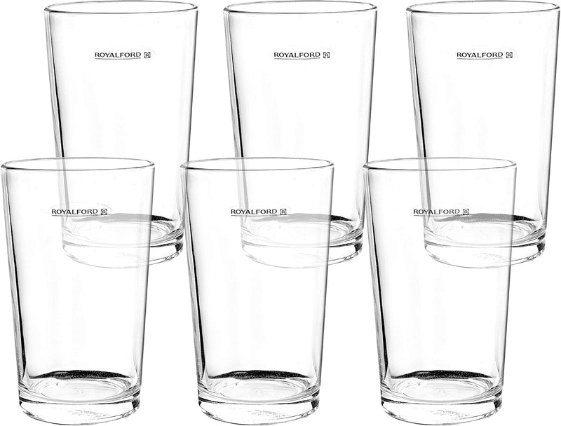 Royalford 6pcs Glass Tumbler set (12oz) - 12 oz