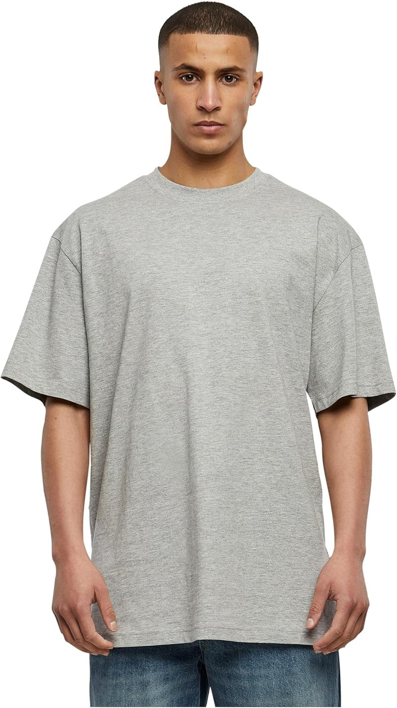 mens Tall Tee Oversized T-Shirt Oversized Short Sleeves T-Shirt with Dropped Shoulders, 100% Jersey Cotton (pack of 1) - Grey