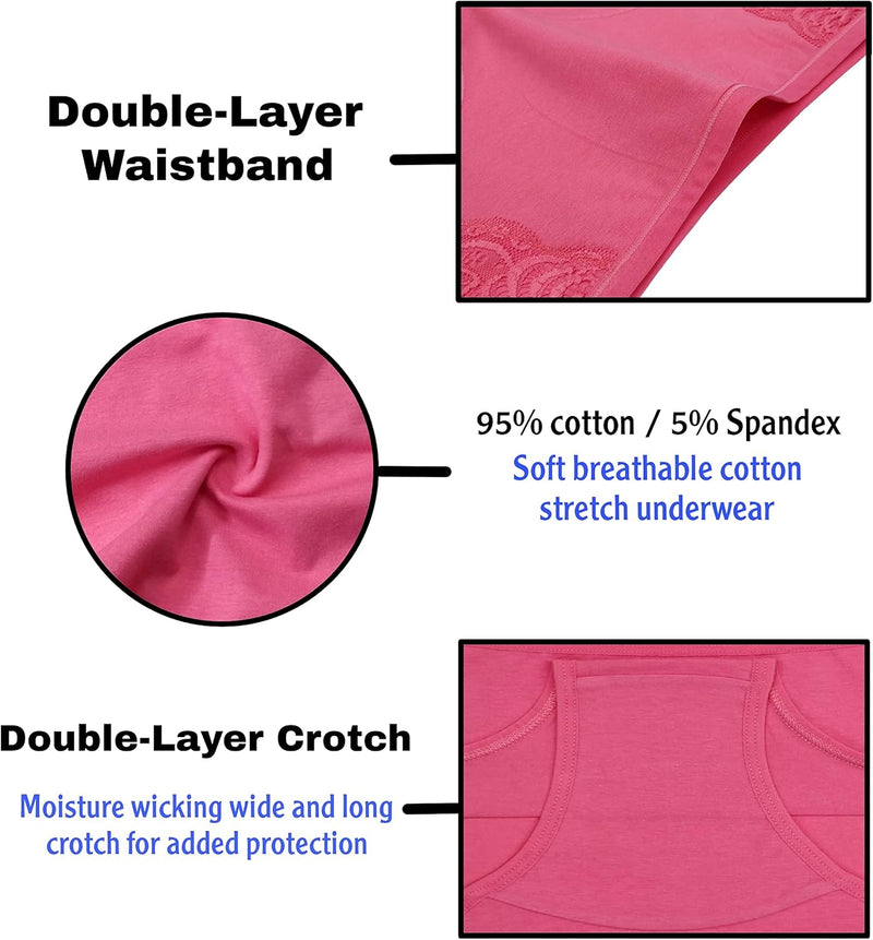 Premium Cotton Four-way stretch Panties - MULTIPACK - Regular and Plus Sizes - Classic Briefs for Women