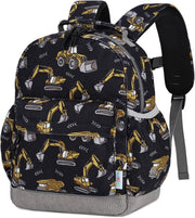 Corduroy Kids Toddler Backpack for Boys Girls 1-6 Yrs, Cute School Bag Children Rucksack for Preschool & Primary School & Nursery - Dark Gray Excavator-s