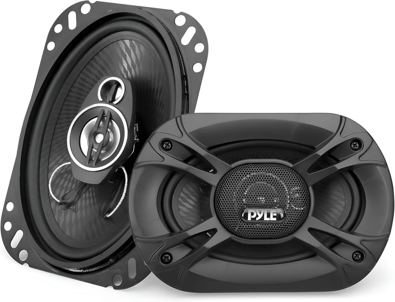 Pyle 2-Way Universal Car Stereo Speakers - 120W 3.5 Inch Coaxial Loud Pro Audio Speaker OEM Quick Replacement Component Vehicle Door/Side Panel Mount Compatible PL31BK (Pair) - 4 x 6