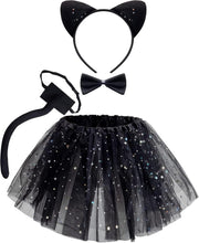 Spooktacular Creations Child Animals Costume Set with Tutu, Headband Collar and Tail, Cosplay Accessory Kit for Girls - Cat
