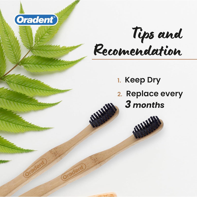 Eco Adult Bamboo Toothbrush Medium Black 1's Biodegradable Bamboo Handle Made with Plant-Based Filaments Gentle on Gums and Enamel BPA Free