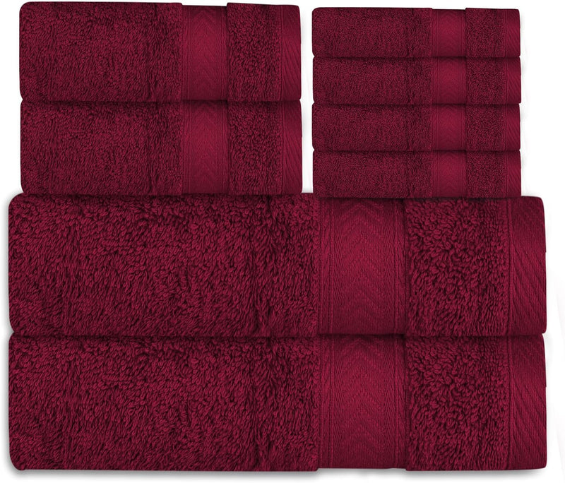 Cannon Bath Towel, 70x140 cm, 8 Piece Set, 2 Piece of 70x140cm bath towel, 2 Piece of 41x71cm Hand Towel & 4 Piece of 33x33cm Wash Cloth,100% Cotton for Bathroom, Spa & Gym (LINEN)