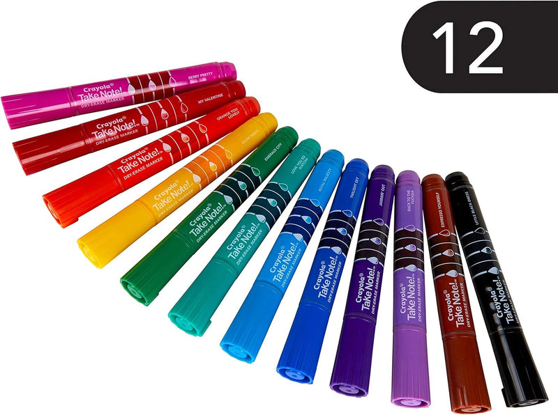CRAYOLA Low Odor Dry Erase Markers, Fine Tip, 4 Count