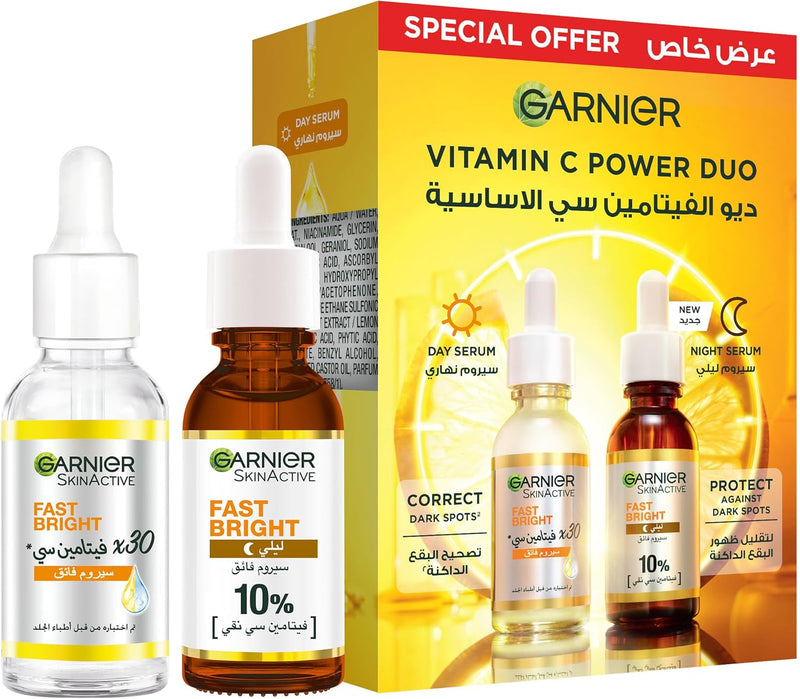 Garnier Skinactive Fast Bright 30x Vitamin C+ Serum 30 ml - 30 ml Day/Night Serum Duo