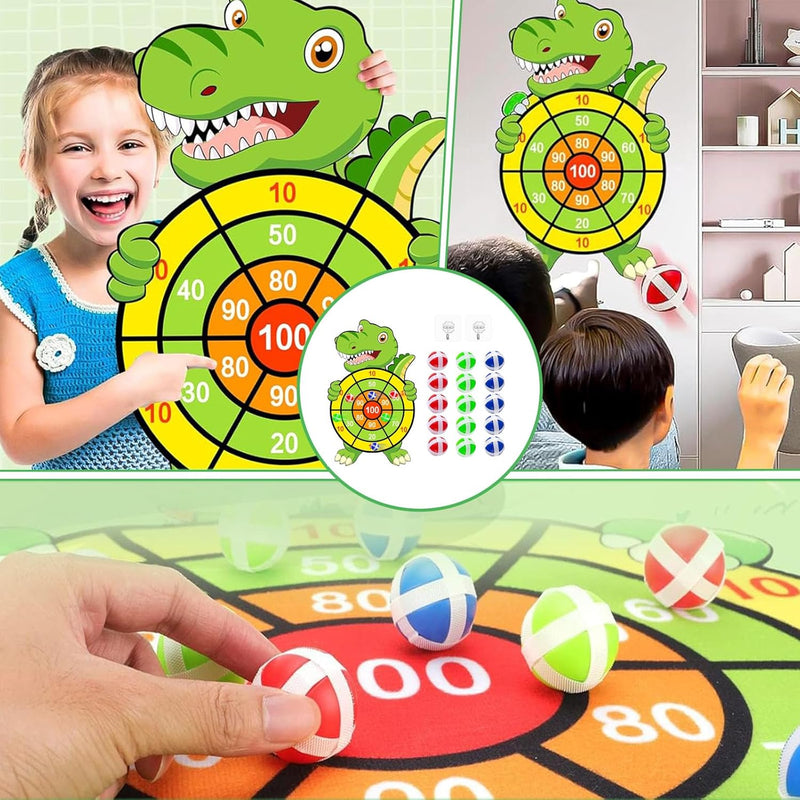 YREYBN Sticky Balls Dinosaur Dart Board Kids Toys 3-8 Year Old Boys Birthday Gifts