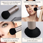 Kabuki Makeup Brush - Blender Brush for Powder, Cream, Liquid Foundation & Blush Blending - Professional Make Up Brush - Full Face Makeup Brush - Vegan & Cruelty Free