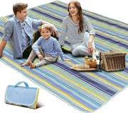SKY TOUCH Foldable Picnic Blanket Waterproof Beach Blanket Waterproof Picnic Blanket Portable Picnic Mat Portable Beach Mat For Outdoor Camping Family Outdoor Park Garden Blue145 180cm, Full - Full