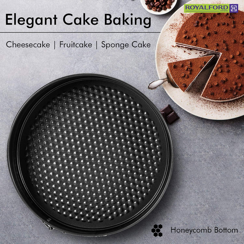 Royalford Non-Stick Quick-Release Springform Cake Tin with Loose Base, 24 cm - 24 cm