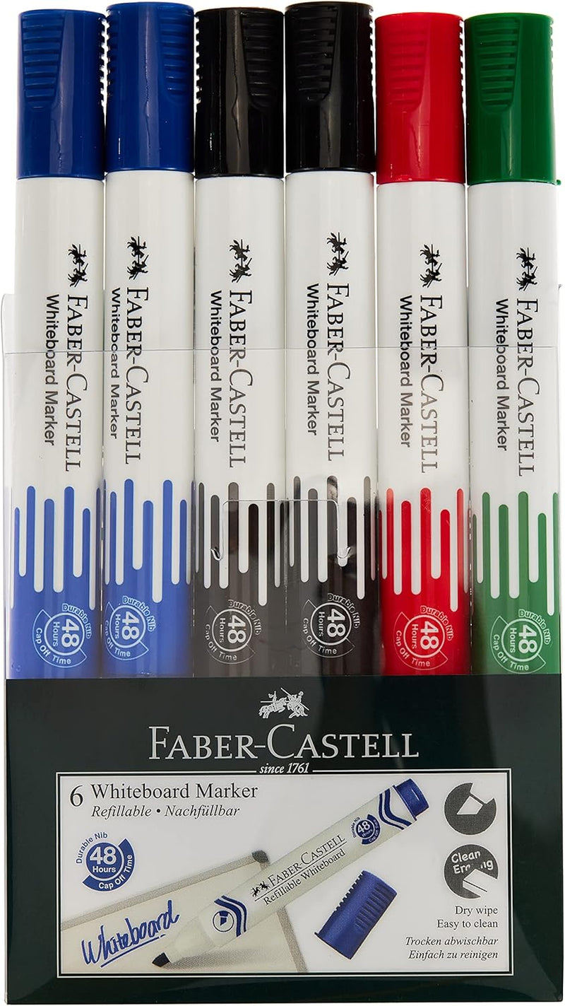 Faber-Castellwhiteboard Marker Chisel Wallet Of 6Pc, Assorted, 253950