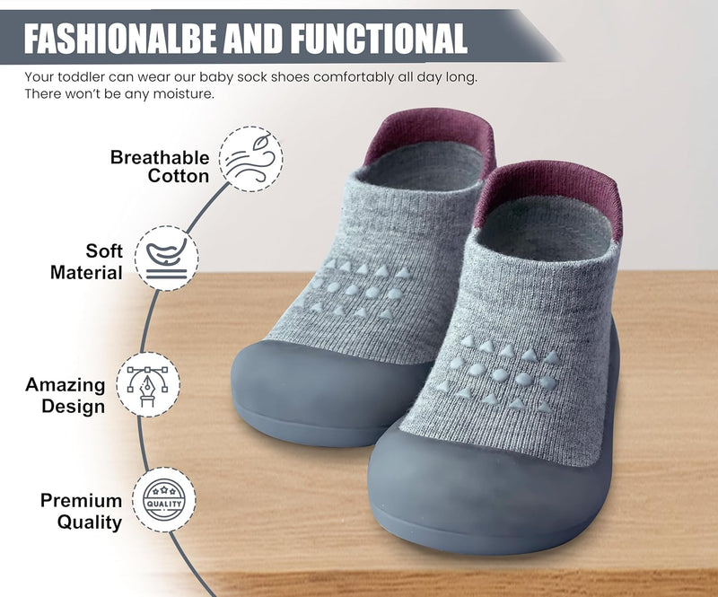Dookeh Baby Sock Shoes Boys Girls First Walking Shoes Non-Slip Slippers Soft Sole Sneakers Toddler Infant Babygirl