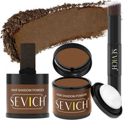 Sevich Hairline PowderInstantly Conceals Hair Loss, Root Touch up Powder, Hair Shadow Toppers for Women & Men, Touch Up for Thinning Gray Hair, Windproof & Sweatproof, Dark Brown - 10g Med Brown2.0