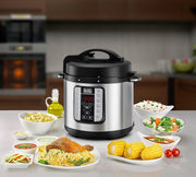 Black & Decker 1000W 6L Electric Pressure Cooker 7in1, With 12 Smart Programs 9 Safety Features Dishwasher Safe with Accessories, For Quick and Easy Meals PCP1000-B5 2 Years Warranty