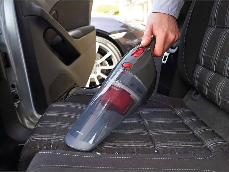 Black & Decker 12V DC Auto Dustbuster Handheld Car Vacuum with 6 Pieces Accessories for Car, Red/Grey - NV1210AV, 2 Years Warranty