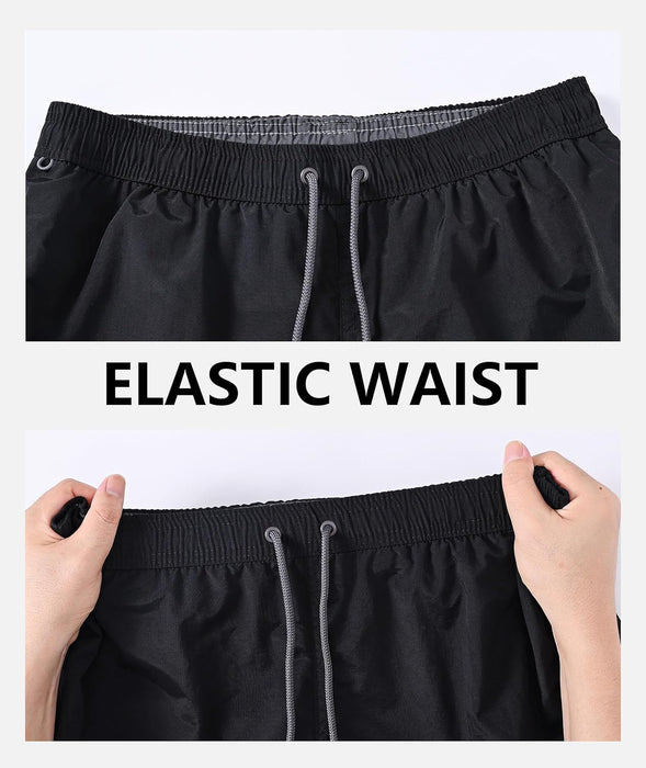 RBYEKP Mens Swimming Trunks 2 Pack Quick Dry Beach Surfing Shorts for Men Elastic Waist Board Short with Mesh Lining(Slim Fit)