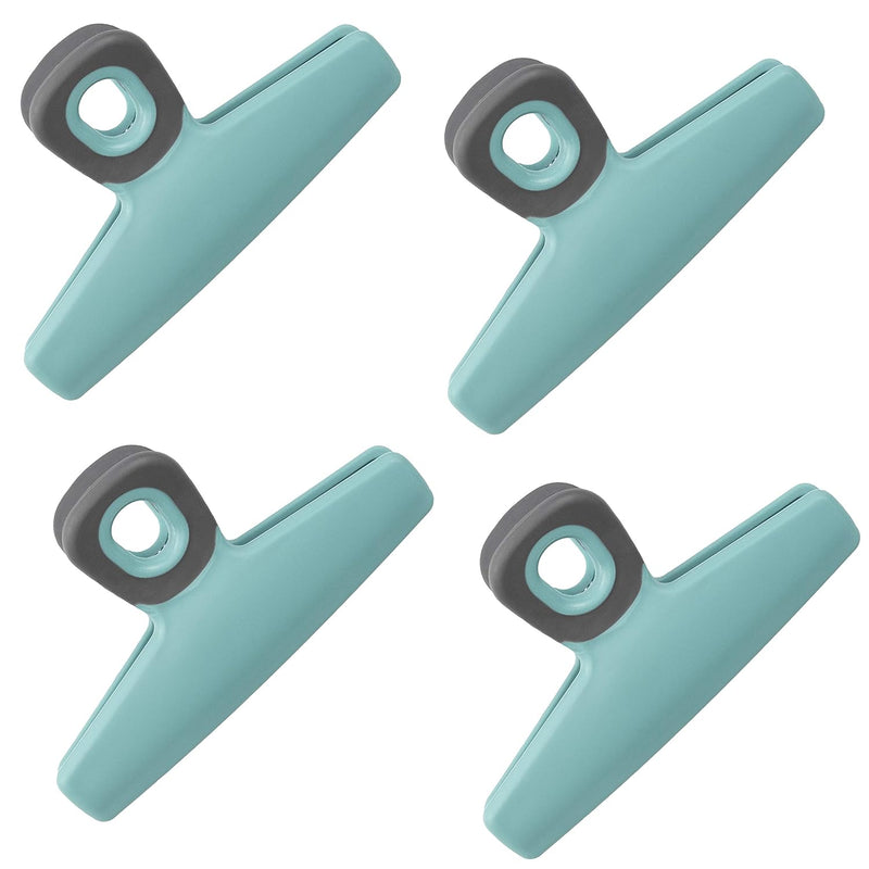 COOK WITH COLOR Chip Bag Clips Set of 4 - Food Clips, 5 Inches Wide Heavy Duty Chip Clips, Large Bag Clips for Food Storage Air Tight Seal Grip for Bread Bags, Snack Bags and Food Bags - (Teal)