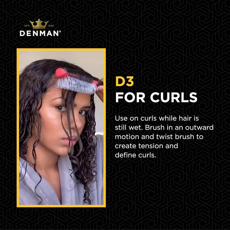 Denman Classic Styling Brush 7 Rows - D3 - Hair Brush for Blow-Drying & Styling â€“ Detangling, Separating, Shaping & Defining Curls