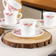 Delcasa DC3402 Opalware Cup and Saucer Set 12-Pieces