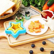 Sandwich Cutter and Sealer, Set of 12 Pastry Cookie Biscuits and Vegetable Cutters, Bread Decruster Maker for Kids in Dinosaur, Heart, Mouse, Star and Flower Shape