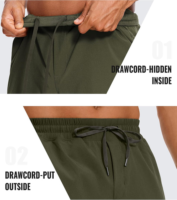 CRZ YOGA Men's Linerless Workout Shorts - 5'' Lightweight Quick Dry Running Sports Athletic Gym Shorts with Pockets