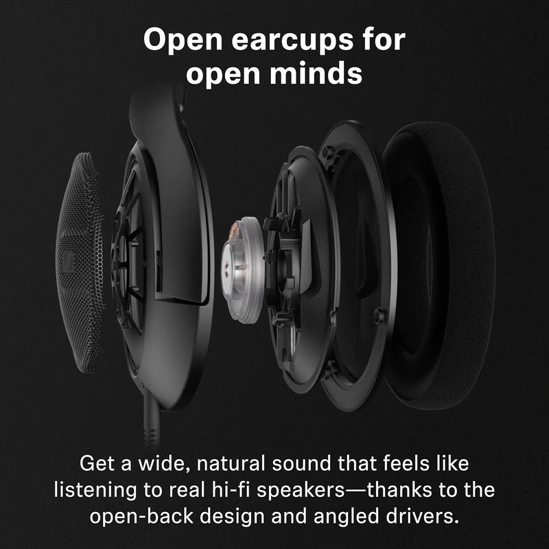 Sennheiser HD 560 S Over-The-Ear Audiophile Headphones - Neutral Frequency Response, E.A.R. Technology for Wide Sound Field, Open-Back Earcups, Detachable Cable, (Black) (HD 560S), Wired