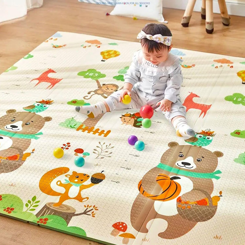 MONAMORE Cute Bear Print Play Mat (200cm X 180cm X 1cm) Playmat Play Babies Extra Thick Crawling Mat Water Proof and Reversible Large Soft for Toddler