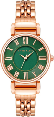 Women's Bracelet Watch - Rose Gold/Green
