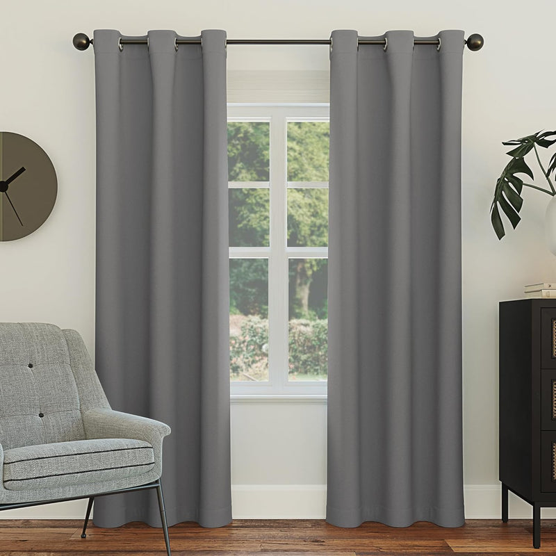 Sun Zero Easton Blackout Energy Efficient Grommet Curtain Panel, Pearl , 40" x 120" , 57796 - Root={'value': "['Gray']"} 101.6W x 160L cm (1 Panels)