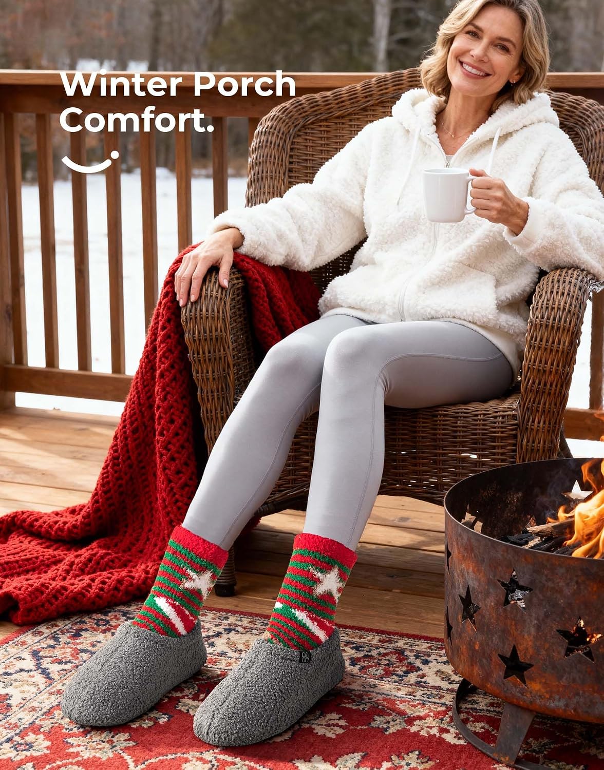 Fuzzy Curly Fur Slippers for Women, Memory Foam Loafer Slippers with Polar Fleece Lining,Grey(38-39EU) – image 5