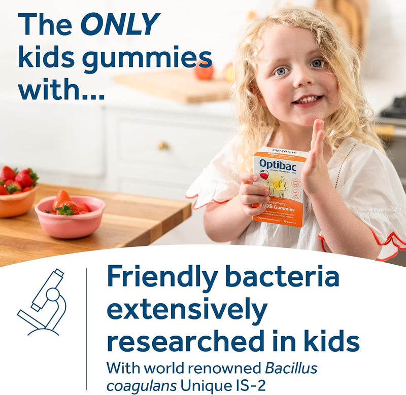 Kids Gummies - Kids Probiotic with Vitamin D & Calcium for Immune System Support & Gut Health and 2 Billion Bacterial Cultures - 30 Vegan Gummies