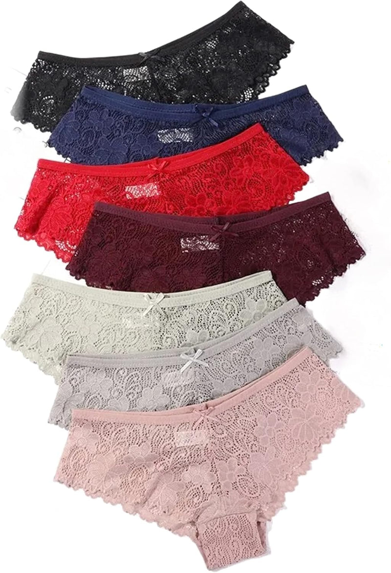 7 - Pcs 5- Pcs 8 Pcs Womens Underwear Seamless Bikini Lace Underwear Low Rise Panties Briefs Lace