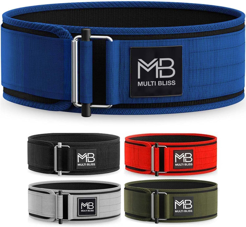 MULTI BLISS® Premium Quality Weight Lifting Gym Belt for Athletes, Olympic Training, Deadlift, Bodybuilding, WOD, Lifting Lumbar Support & Gym Workouts Belt for Men & Women (FreeGift Gym Keychain)