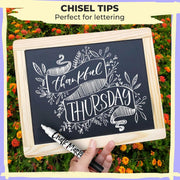 5 White Chalk Markers (1mm, 3mm, 5mm, 15mm) - Dry Erase Markers for Blackboard, Chalkboard, Car Window, Glass - Dual tip, Fine & Jumbo Tip - Erasable Liquid Chalk Pens, Chalkboard Markers