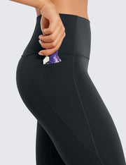 CRZ YOGA Womens Butterluxe Workout Capri Leggings with Pockets 21 Inches - High Waisted Gym Athletic Crop Yoga